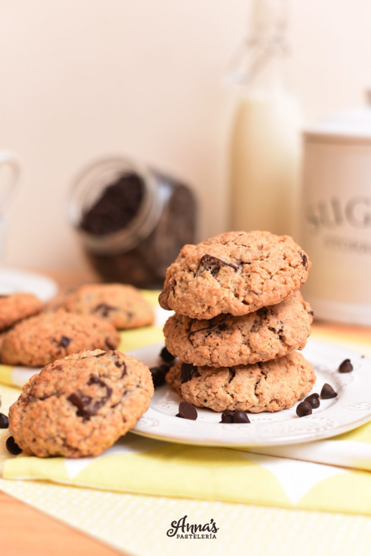 Galletas de avena con trocitos de chocolate