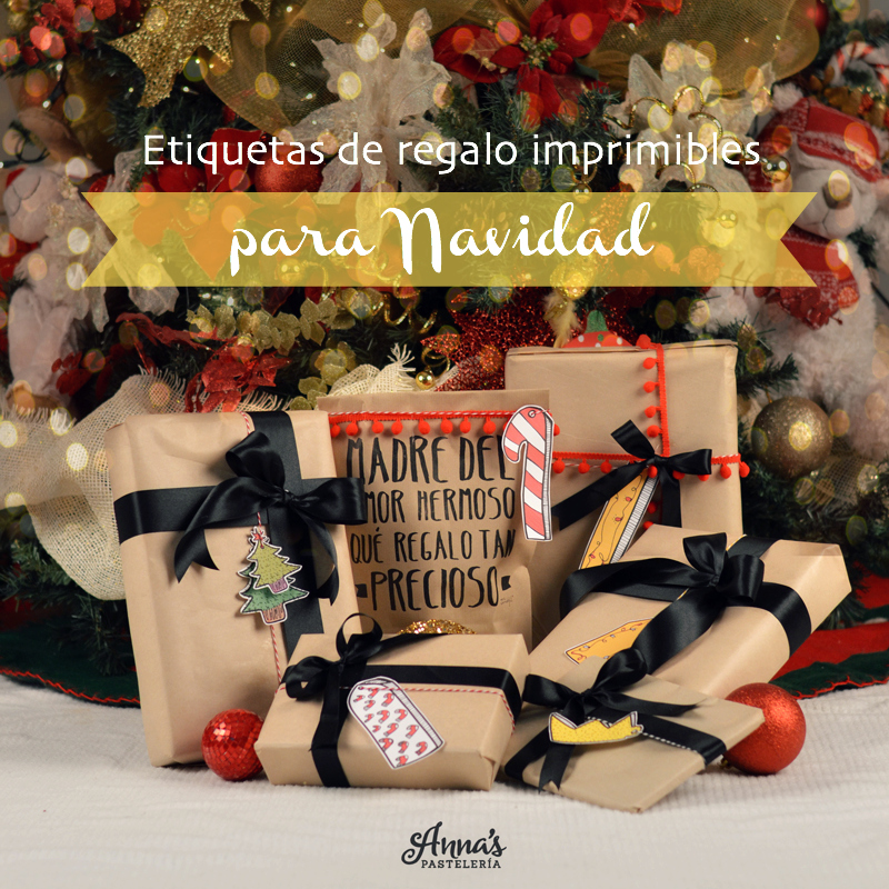 Etiquetas imprimibles para regalos de Navidad en www.annaspasteleria.com. FREE Printable gift tags for christmas from www.annaspasteleria.com